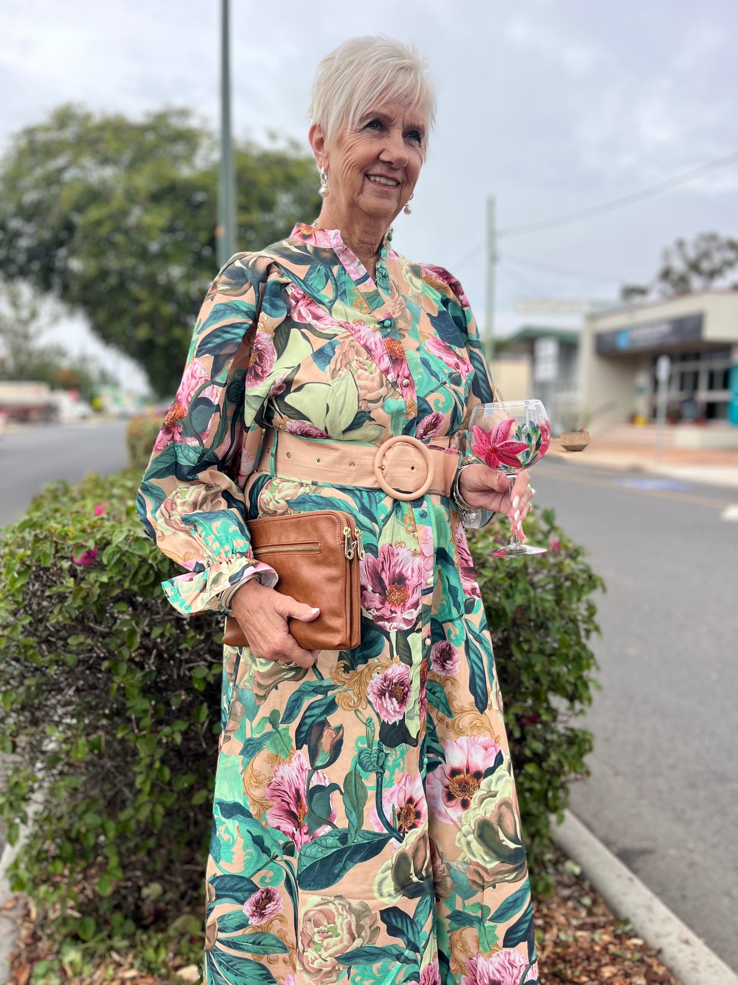 Donatella Mocha Rose dress