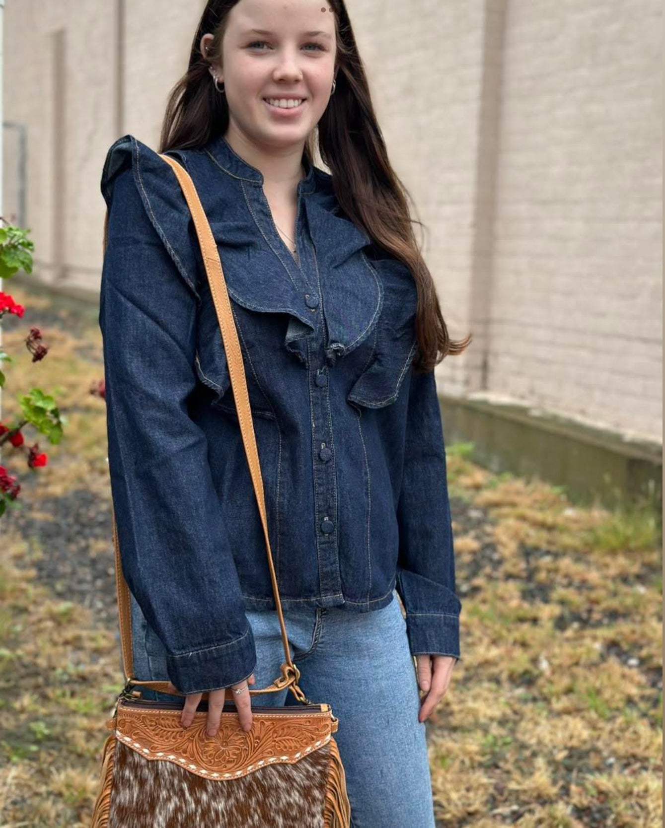Denim soaring blouse