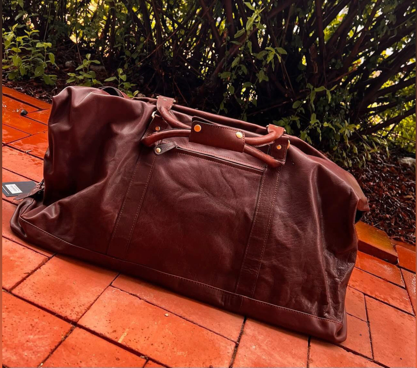 Leather overnight bag