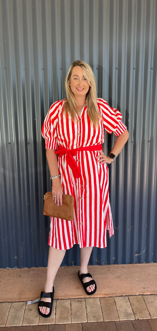 Soul Sparrow Red Striped Dress
