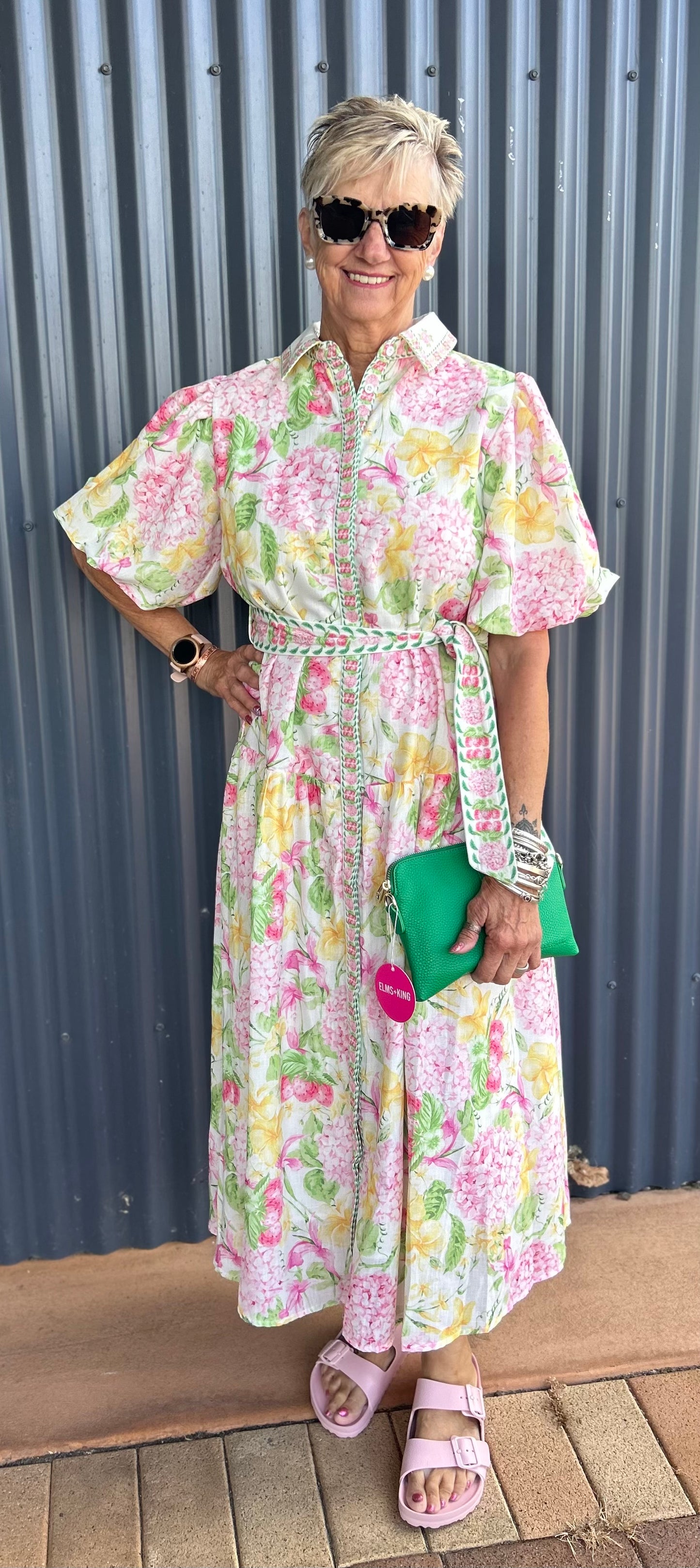 Lorraine Floral button through dress