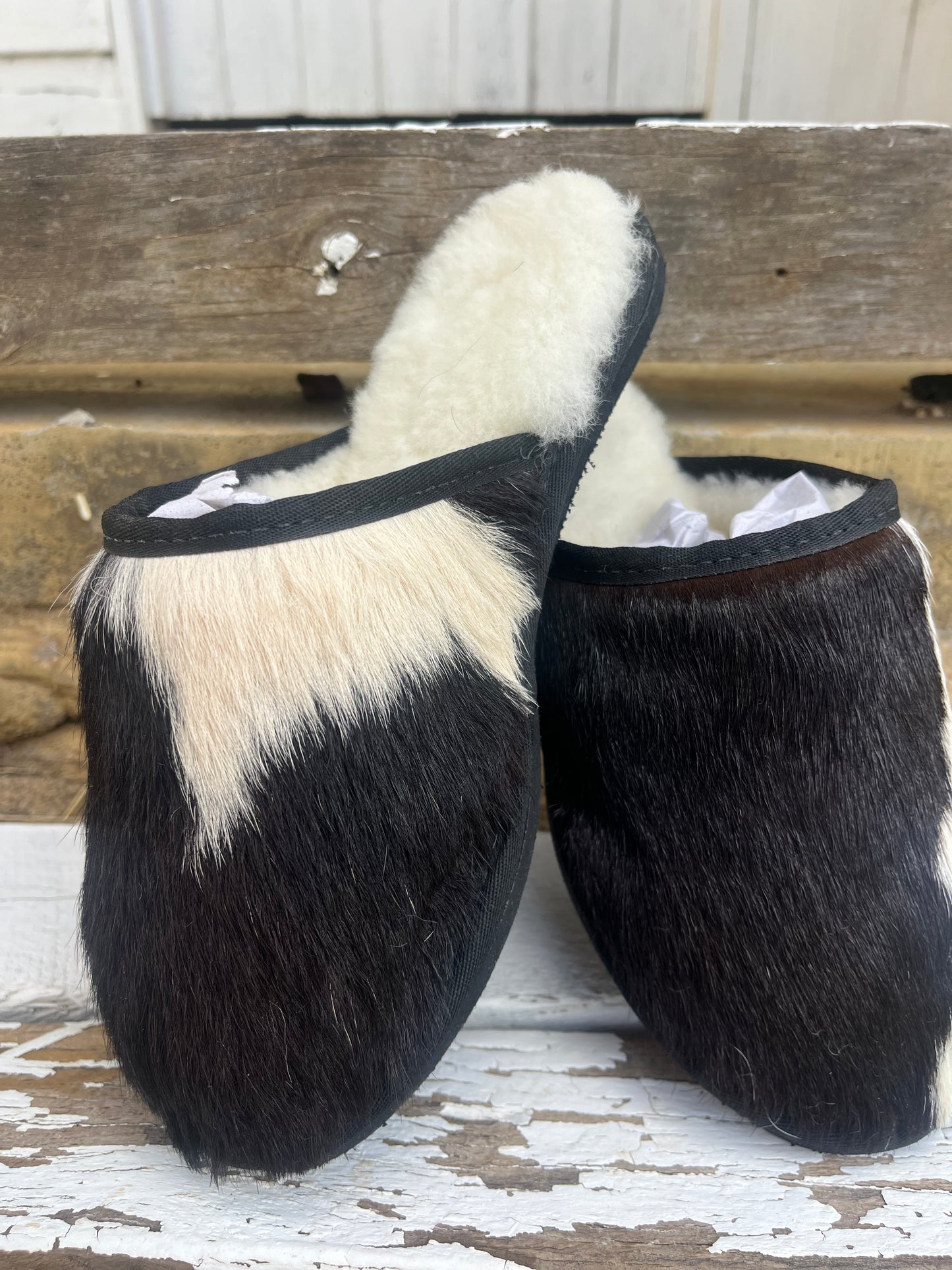 Cowhide slippers