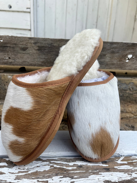 Cowhide slippers