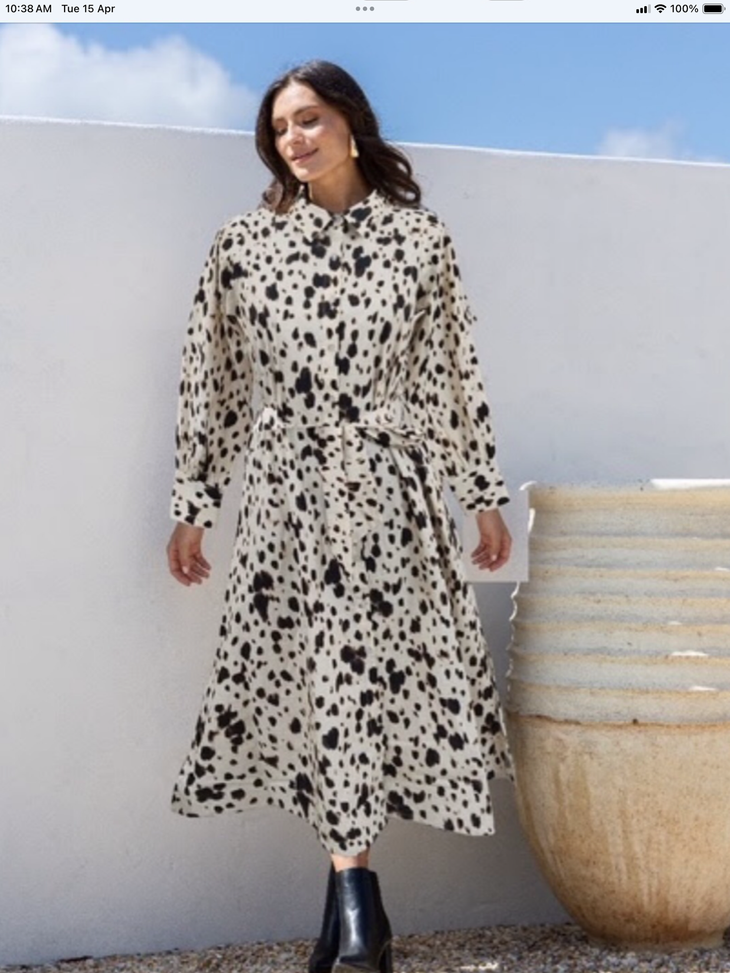Off white animal print dress