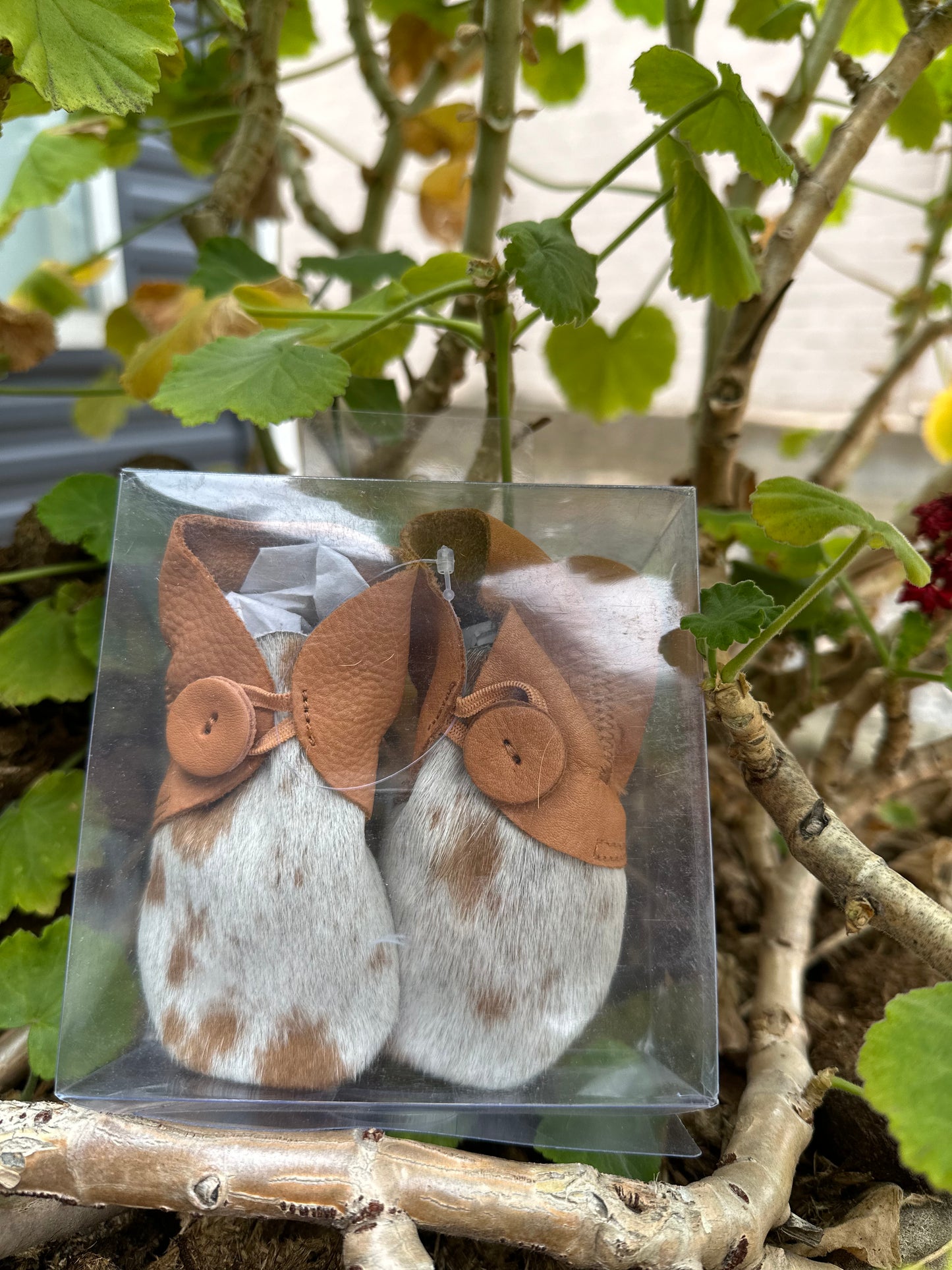 Cowhide kids booties