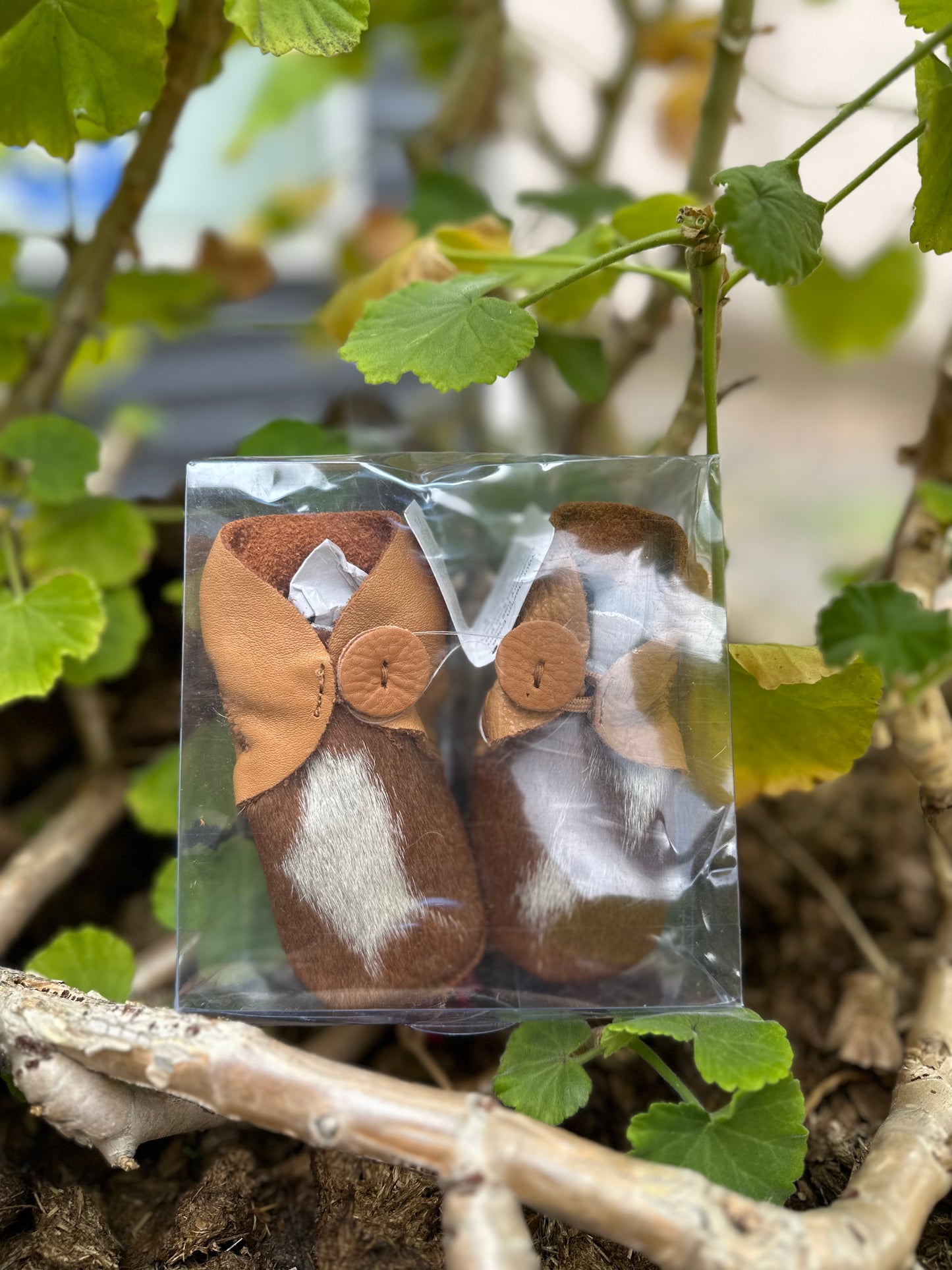 Cowhide kids booties