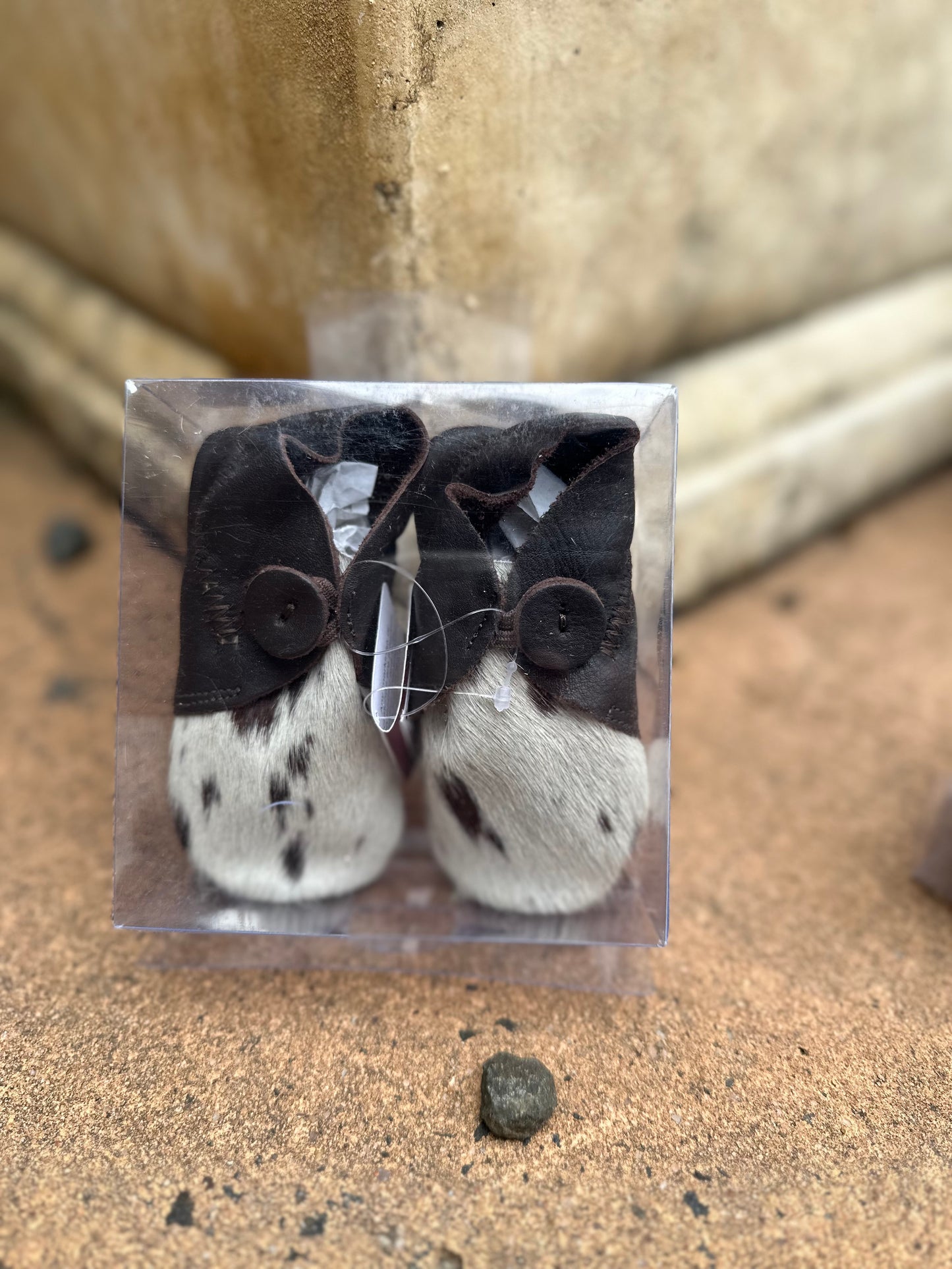 Cowhide kids booties