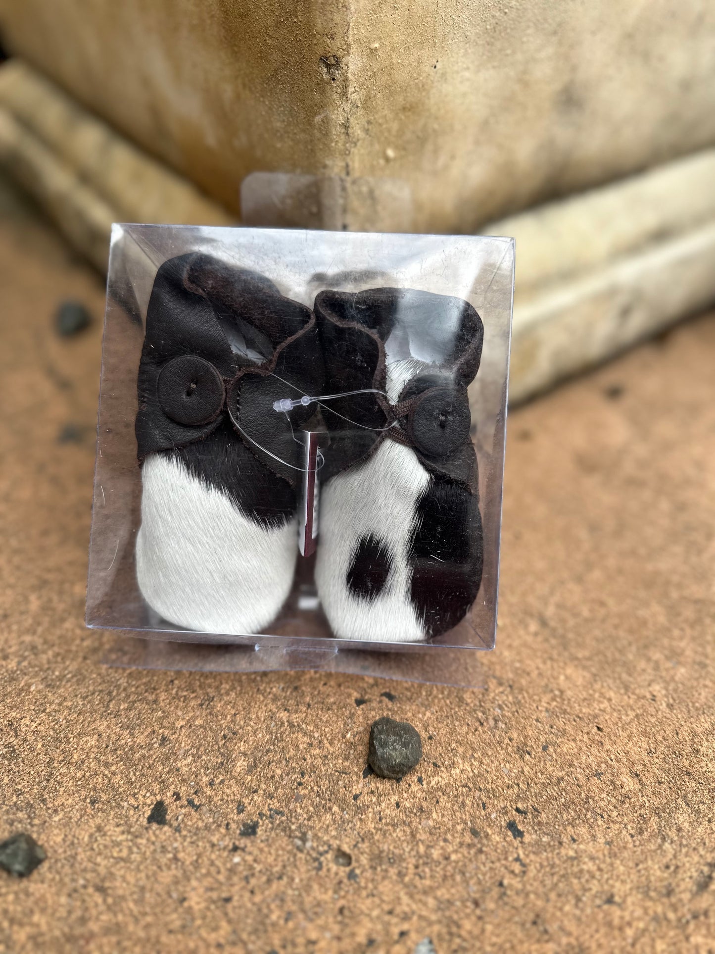 Cowhide kids booties